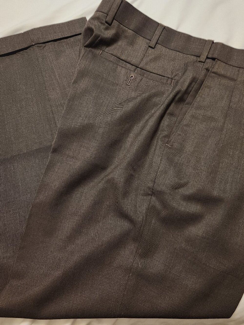 Louis Raphael 34"x27½" Brown Pleated Dress Pants